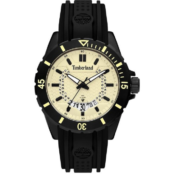 TIMBERLAND Watch Man (Medford 46MM Beige 3H Date Black SILICON) - (15578JSB-14P)
