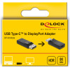 DeLock ���������� Displayport �� USB-C 8K/60Hz, ������ - (61078)