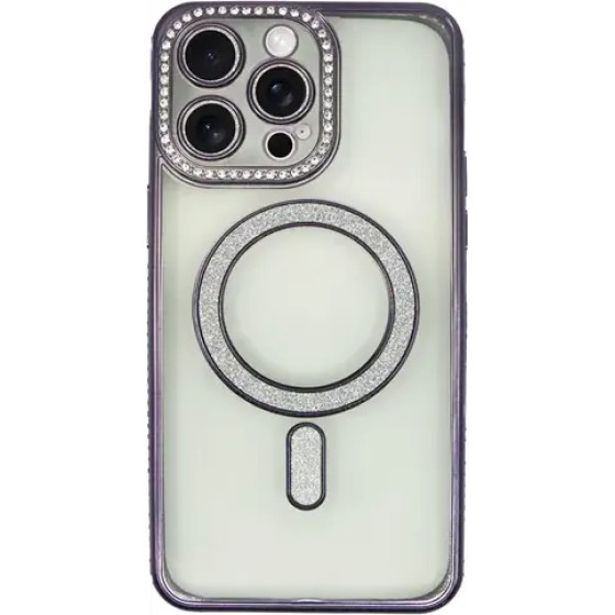 Vivid Magsafe Strass And Glitter Case Apple Iphone 15 Pro Max Purple - (CS-Mgs Tr 1-2403009)