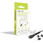 Mobile Origin USB-C Dust Plug & Cleaning Brush CL1 Black/Clear For iPhone/Android - (MO-CL1-BLK-CLR)