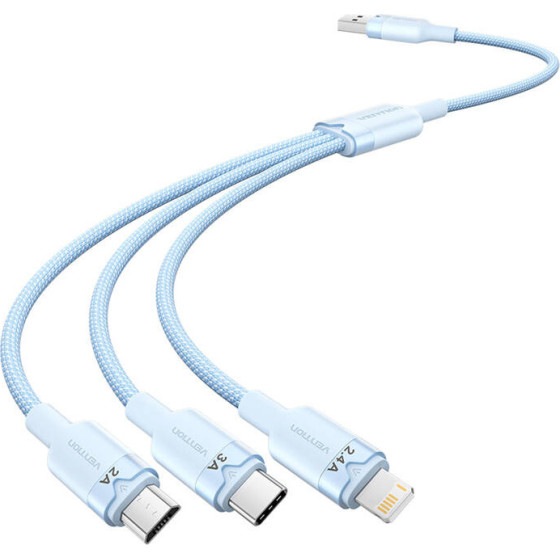 Vention ������� USB 2.0 A ���� 3in1 3A 1.5M (����) - (CTPLG)