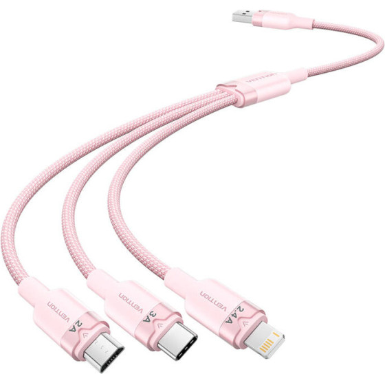 Vention ������� USB 2.0 A �� 3in1 3A 1.5M (���) - (CTPPG)