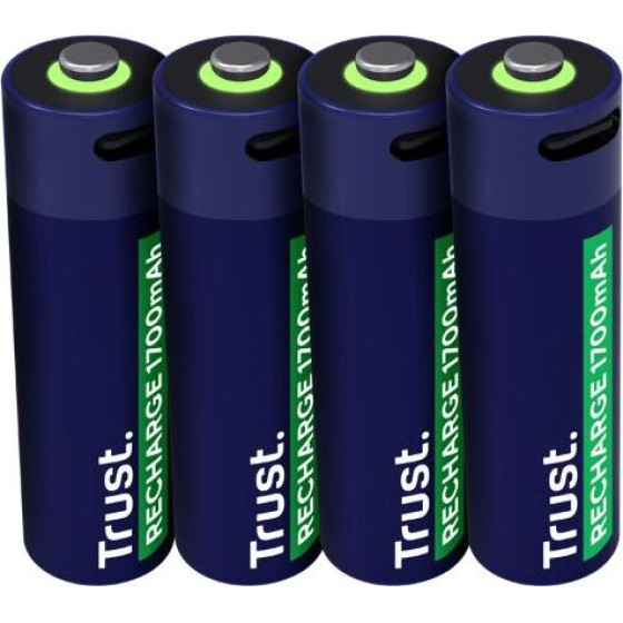 TRUST USB-C RECHARGEABLE BATTERIES 4P - AA - (25631)
