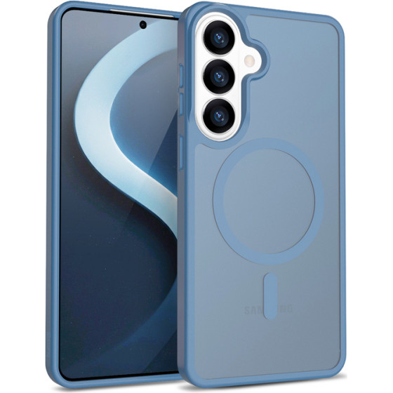 Crong Hybrid Matte Magnetic - Magsafe Case For Samsung Galaxy S26 (Blue) - (CRGHMMSGS26MBL)