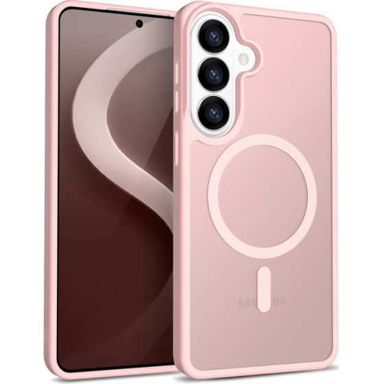 Crong Hybrid Matte Magnetic - Magsafe Case For Samsung Galaxy S26 (Pink) - (CRGHMMSGS26PNK)
