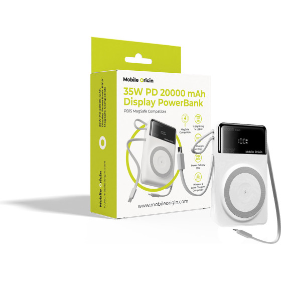 Mobile Origin 35W Pd 20000mAh Display Powerbank PB15 Magsafe Compatible - (MO-35WPDD-PB15)
