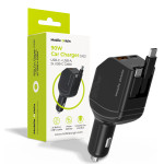 Mobile Origin 90W Car Charger CA22 - USB-C + USB-A, 2x USB-C Cable - (MO-90CCH-CA22)