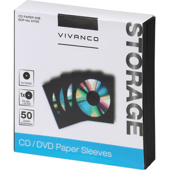 Vivanco �������� ����� Cd / Dvd 50pCs Black - (VVCDDVD50PZK)