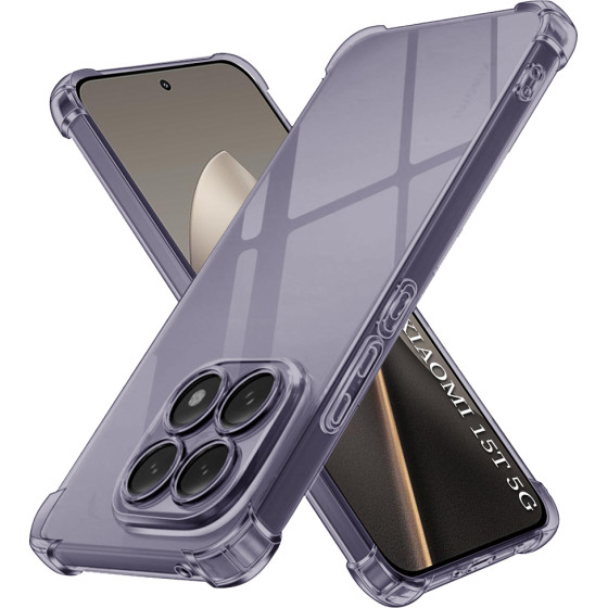 Techsuit - Shockproof Clear Silicone - Xiaomi 15T - Smoke Black