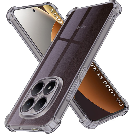 Techsuit - Shockproof Clear Silicone - Xiaomi Redmi Note 15 Pro+ 5G / Poco M8 Pro 5G - Smoke Black