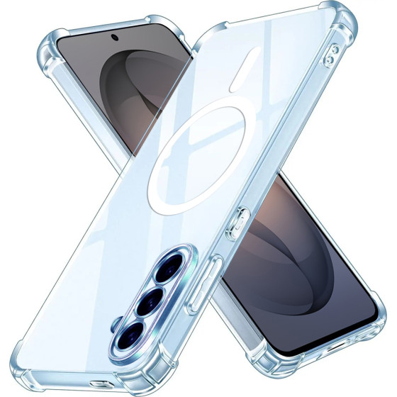 Techsuit - Shockproof Clear Silicone Magsafe - Samsung Galaxy S26 - Clear