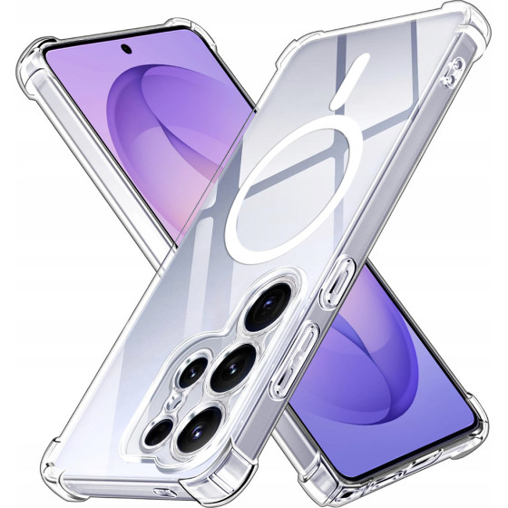 Techsuit - Shockproof Clear Silicone Magsafe - Samsung Galaxy S26 Ultra - Clear