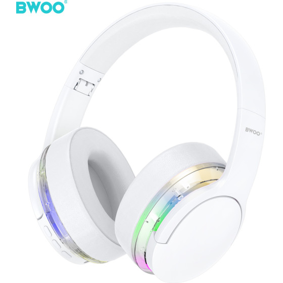 BWOO Anc Wireless Headphone Premuim Sound Quality BW587 White