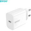 BWOO Wall Charger CDA233 Pd 20W 1x USB-C With USB-C - Lightning Cable white