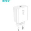 BWOO Wall Charger CDA233 Pd 20W 1x USB-C With USB-C - Lightning Cable white