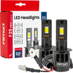 AMiO - ��������� Led F25 Pro Black Edition H3 68W 12-24V Full Can Bus �� ����������� 7646lm �� ����� ����� 6000K ��� ��������� ���������� & ������� - ��� 2 ���. (04718/AM) - (04718)