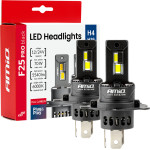 AMiO - ��������� Led F25 Pro Black Edition H4/H19 70W 12-24V Full Can Bus �� ����������� 8000lm �� ����� ����� 6000K ��� ��������� ���������� & ������� - ��� 2 ���. (04719/AM) - (04719)