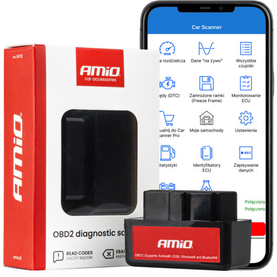 AMiO - ����������� ����������� Obd 2 ����� ELM327 Bluetooth Mini ���� ����������� 12V �� �������� ������� ��� ��������� ���������� - 1 ���. (04732/AM) - (04732)