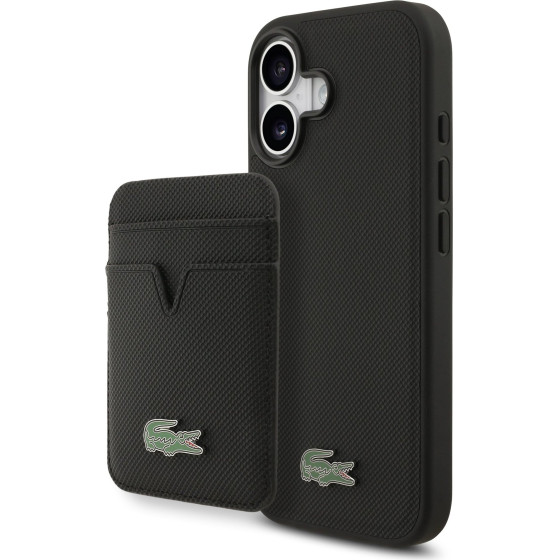 LACOSTE Iconic Petit Pique Magsafe Case + Wallet For Iphone 17 Black - (LCHMBWP17SPLAK)