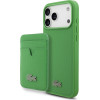 LACOSTE Iconic Petit Pique Magsafe Case + Wallet For Iphone 17 Pro Max Green - (LCHMBWP17XPLAN)