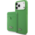 LACOSTE Iconic Petit Pique Magsafe Case + Wallet For Iphone 17 Pro Max Green - (LCHMBWP17XPLAN)