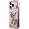 Karl Lagerfeld Case Liquid Glitter Karl Script Logo Magsafe For Iphone 17 Pro Pink - (KLHMP17L6LKSCAMP)
