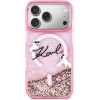 Karl Lagerfeld Case Liquid Glitter Karl Script Logo Magsafe For Iphone 17 Pro Pink - (KLHMP17L6LKSCAMP)