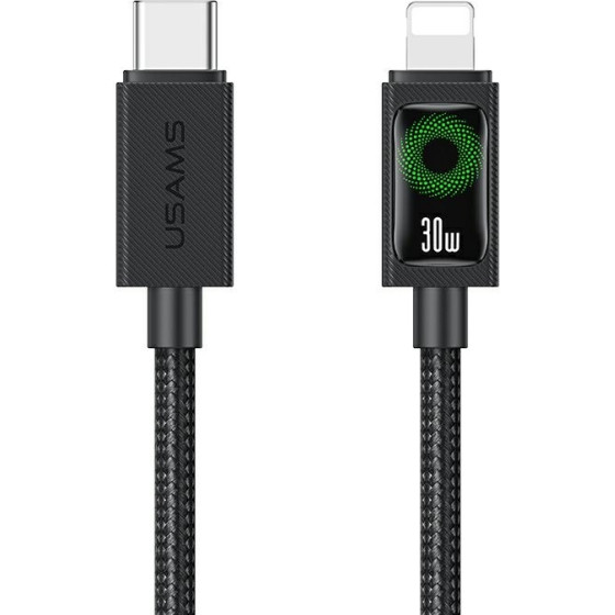 Usams Cable U92 30W USB-C To Lightning 1.2m Black - (SJ774USB01)