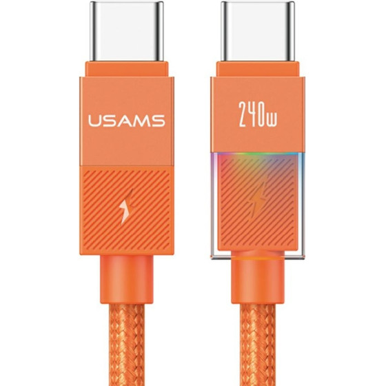 Usams Cable U93 240W USB-C To USB-C 1.2m Orange - (SJ775USB02)