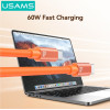 Usams Cable U97 60W USB-C To USB-C Handstrap 30cm Tarnish - (SJ784USB01)