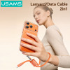 Usams Cable U97 60W USB-C To USB-C Handstrap 30cm Tarnish - (SJ784USB01)