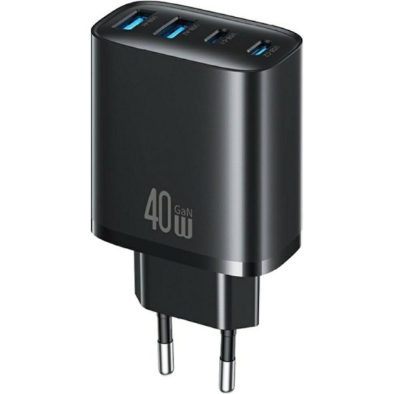 Usams Wall Charger T70 40W 2xUSB-A/2xUSB-C Black - (CC330TC01)