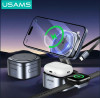 Usams Wireless Charger 3in1 CD257 Qi2 Tarnish - (CD257WXC01)