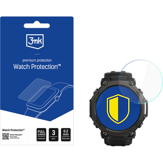 3MK Protection Hybrid Glass For The Display Of The Smartwatch 3MK Watch Protection Flexibleglass For Amazfit T-Rex 3 Pro 44mm - (W-3WPrFG-ATR3P44-0)