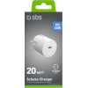 SBS Travel Charger Schuko Type C Pd 20W White - (TETRSCHU1CPD20)