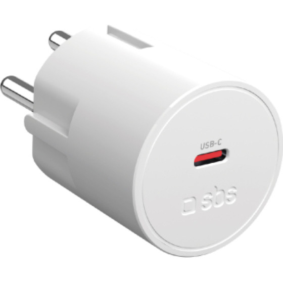 SBS Travel Charger Schuko Type C Pd 30W White - (TETRSCHU1CPD30)
