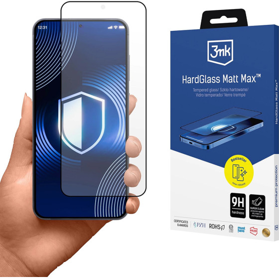 3MK - Hardglass Matt Max Screen Protector - Samsung Galaxy S26 Plus - Black