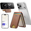 ESR - Geo Magnetic Wallet Stand - MagSafe, Vegan Leather, With 3x Card Slots, Rfid Blocking Tech - Brown - (2K65703)