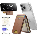 ESR - Geo Magnetic Wallet Stand - MagSafe, Vegan Leather, With 3x Card Slots, Rfid Blocking Tech - Brown - (2K65703)
