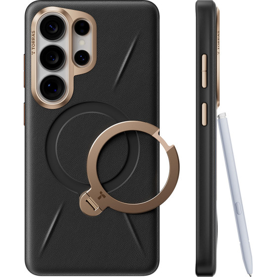 Torras - Qpro Leather Series - Samsung Galaxy S26 Ultra - Iovry Black - (X00FX3260)