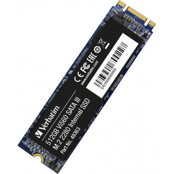 Verbatim Solid State Drive (SSD) Vi560, 512GB, Sata Iii Ngff M.2 2280 - (49363)