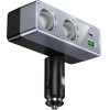 Hoco Car Charger 1xUsb A + 1xUsb C+2x Cigarette Lighter Ports Pd QC3.0 Max 240W/24V Z65B black