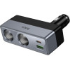Hoco Car Charger 1xUsb A + 1xUsb C+2x Cigarette Lighter Ports Pd QC3.0 Max 240W/24V Z65B black