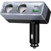 Hoco Car Charger 1xUsb A + 1xUsb C+2x Cigarette Lighter Ports Pd QC3.0 Max 240W/24V Z65B black