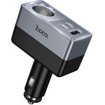 Hoco Car Charger 1xUsb A + 2xUsb C+1x Cigarette Lighter Ports Pd QC3.0 Max 165W/24V Z65A black