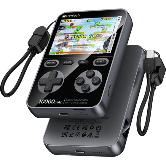 Lamtech Game Console With 1500 Games & Powerbank 10000MAh Black - (LAM980855)