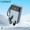 Lamtech PD45W Powerbank 20000MAh With TYPE-C And Lightning BUILT-In Cables QC3.0 - (LAM980831)