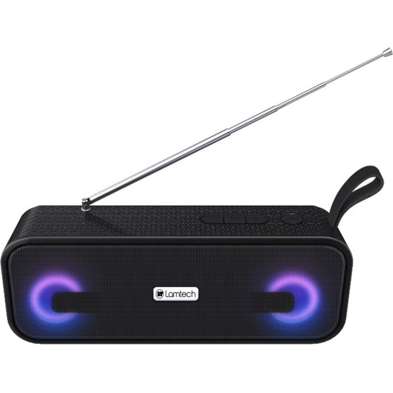 Lamtech Portable Bt Fm Radio Speaker 10W Black - (LAM980787)
