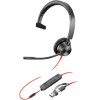 HP - Inc Poly Blackwire 3315 Monaural Microsoft Teams Certified USB-C Headset + 3.5mm Plug +USB-C/A Adapter - (8X218AA)