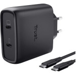 Trust Maxo 65W 2P USB-C Gan Charger Black - (25525)